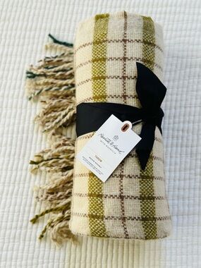Hearth & Hand with Magnolia Plaid Lightweight Throw Blanket Brown/Green/Teal NWT